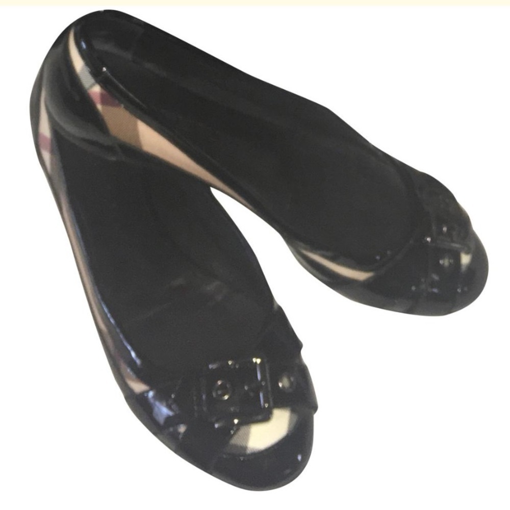 Burberry patten leather, iconic check ballerina